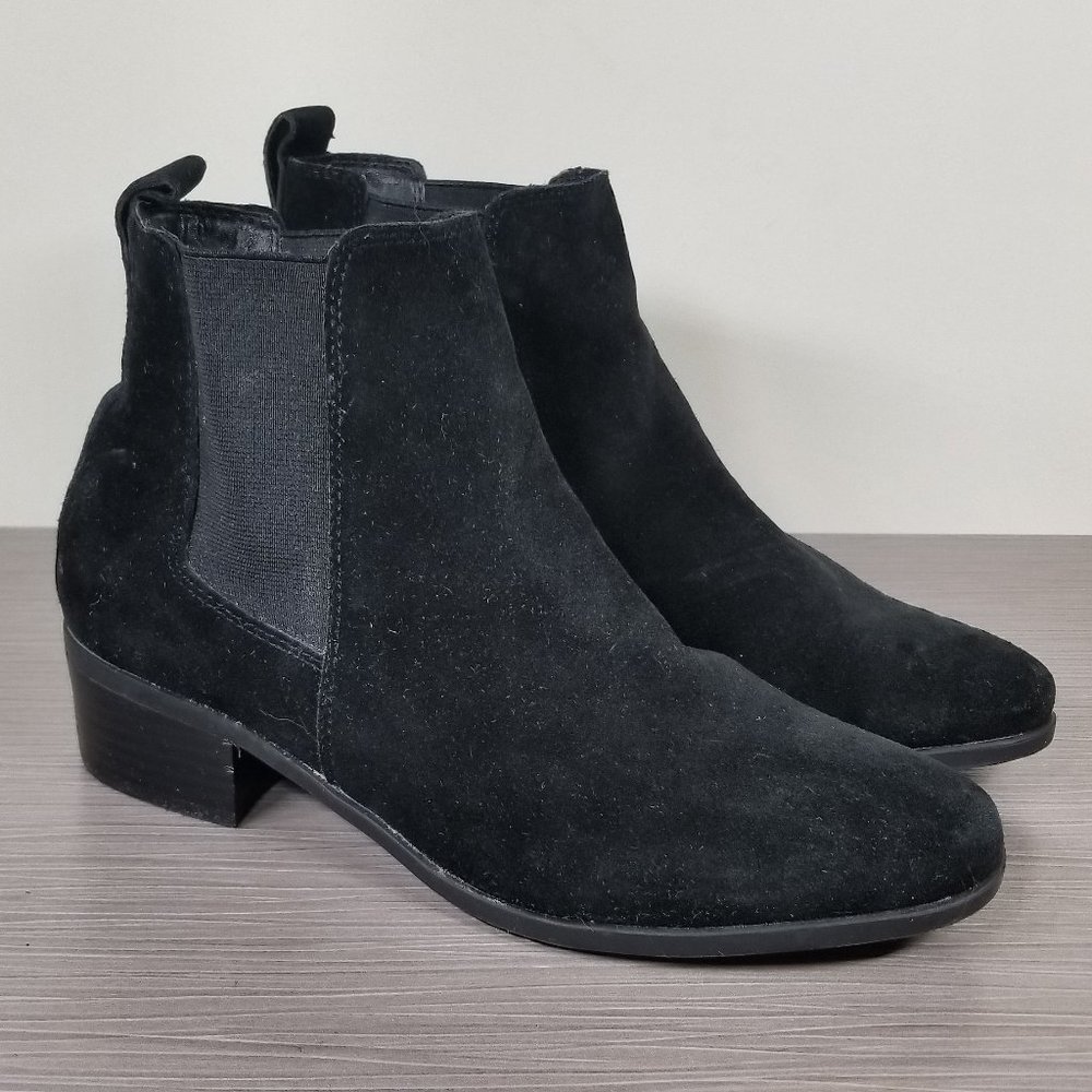 Steve Madden Dover Chelsea Boot, Black Suede, Womens Size 8.5 M